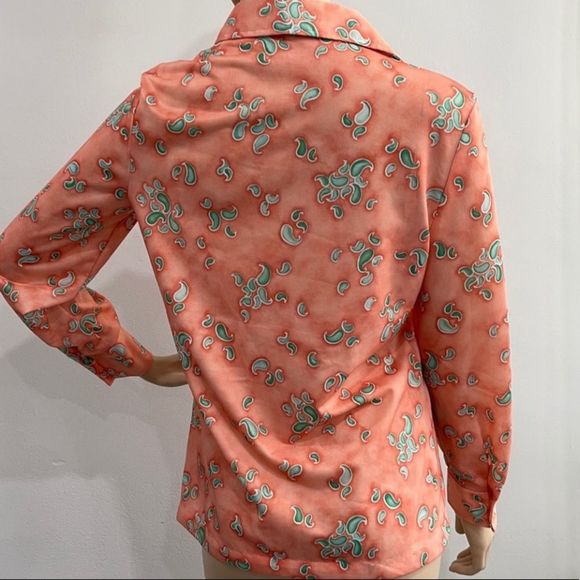 Vintage 70s Polyester Button Down Shirt - Picture 7 of 15